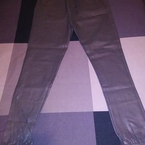 Faux leather joggers